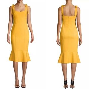 LIKELY Ellery Fluted Hem Midi Dress